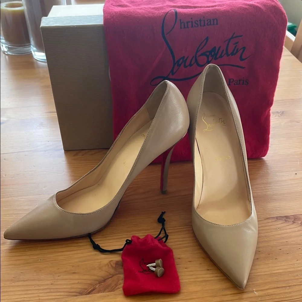 Christian Louboutin Red Bottom Beige Pumps size 38 - Picture 8 of 9